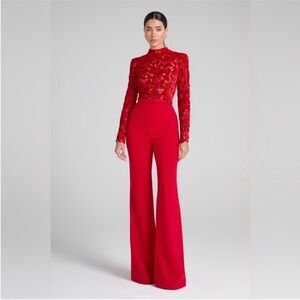 NADINE MERABI Eleanor Red Jumpsuit